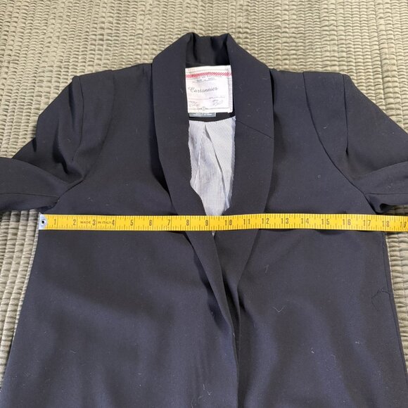 Anthropologie Cartonnier Black Blazer Jacket Draped Open- Front Size Small - Picture 14 of 14